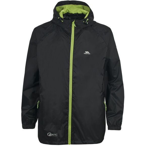 Trespass Adults Unisex Qikpac Packaway Waterproof Jacket / Black